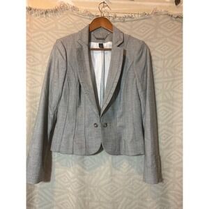 White House Black Market Blazer Size‎ 12 Gray Career Business Work Jacket
